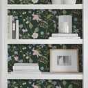 Safiyya Peel and Stick Wallpaper Floral Contact Paper Boho Wall Paper Self Adhesive Removable Wallpaper for Bedroom 197"x17.3" Covering Vinyl Rolls (Dark Green)