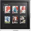 Baseball Display Card Box,6 Graded Sports Trading Card Display Frame,Collectible Card Display Stand,Star Card Display Box,with UV Protection,Suitable for Football,Basketball,Hockey,Black.