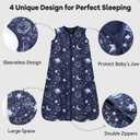 Unnivoll Baby Sleep Sack 12-18 Months 3 Pack 100% Cotton Lightweight 0.5 TOG Wearable Blanket Baby Sleep Bag with 2-Way Zipper for Infant Toddler Blue (Blue, L)