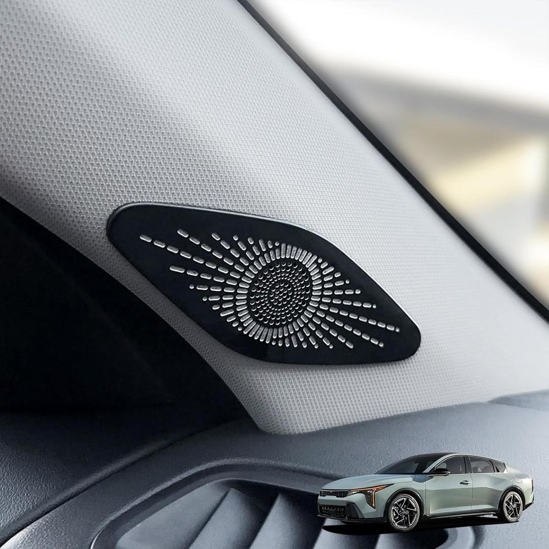 YOUTOOCAR 2PCS Stainless Steel Front Door A-Pillar Speaker Covers Trim Compatible with Kia K4 2025-2026 Accessories (Glossy Black)