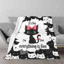 Cats Throw Blanket Cat Gifts for Women Soft Cozy Flannel Blankets for Home Decor Couch Bed Sofa for Birthday Christmas Cat Lover Mom 50x40''