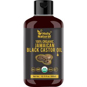 Organic Jamaican black Castor Oil (10.15 fl oz) USDA Certified, Traditional Handmade with Typical and Traditional roasted castor beans smell ,100% Pure black Castor Oil (No Additive, Non GMO)