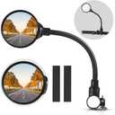 West Biking Bike Mirror Handlebar Mount, Adjustable Rotatable Bicycle Rear View Mirror, Wide Angle Acrylic Convex Safety Mirror for Mountain Road Bike (Black - 1 Piece Convex Mirror)