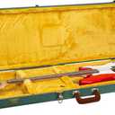 Crossrock Master Series Fender Precision & Jazz Bass Guitar Case | Malachite Blue Tweed Exterior, Re-Engineered Wooden Shell, Leather Handle & Gold Velvet Interior