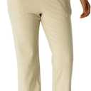 Women's Moisture-Wicking Crop Flare Pants - Shockcord Waist, Compressive Fabric & Side Pockets | Yoga,Fitness,Daily Use (L)