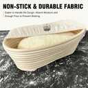Walfos 6 Pieces 10 Inch Oval Bread Proofing Basket Cloth,Rattan Baking Dough Basket Cover Liner, Sourdough Banneton Proofing Cloth, Fermentation Basket Linen Liner for Baking Supplies