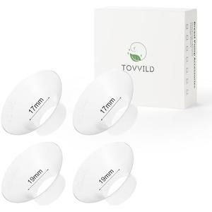 Pack of 2, TOVVILD 17 mm/19 mm Flange Insert 4PCS, Compatible with 24mm Flange Momcozy M9 M6 M5 S12 Pro S9 Pro V1 Pro V2 Pro, for Elvie Stride/Willow/Parru/Spectra Flange Inserts