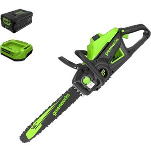 Greenworks 60V 16" Brushless Cordless Chainsaw, 2.5Ah Battery and Charger Included