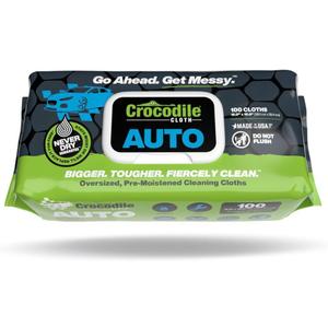 Crocodile Cloth Auto Cleaning Wipes  100 XL (15" x 10") Disposable Wipes for Car Engine Degreasing, Body Detailing & Tire Cleaning  Cuts Grease, Oil, Adhesives on Hands, Tools, Parts & More