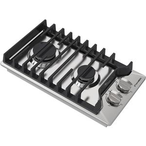 12 Inch Gas Cooktop, ThermoMate Heavy Built In Gas Rangetop with 2 High Efficiency SABAF Burners, NG/LPG Convertible 304 Stainless Steel Stove Top with Flame Out Protection, CSA Certified