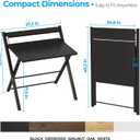 GreenForest No Assembly Folding Desk, 2-Tier Compact Computer Desk with Shelf, Space Saving Foldable Table for Home Office, Dorm or Apartment, Portable Collapsible Sturdy Laptop Desk, Black, 22 x 27.3 inch