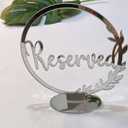 Set of 5 Acrylic Reserved Table Sign,Acrylic Reserved Signs for Floral Wedding Table Deco,Reservation Restaurant Business Office (Silver Mirror, 5'')