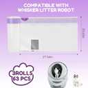 Liner Bags Compatible with Litter Box,Heavy-Duty and Durable Replacement,Litter Box 4 Accessories Compatible with for Hassle-Free Care,3 Rolls(63PCS)