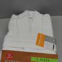 BIOLINEN 100% Cotton Terry Shawl Collar Bathrobe with Slippers (One Size, White)