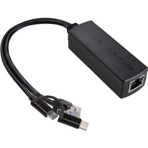 UCTRONICS Gigabit PoE Splitter 5V 3A, 2-in-1 PoE to USB C/Micro USB Adapter, IEEE 802.3af/at Compliant 10/100/1000Mbps for Raspberry Pi 3/4, Security IP Cameras and More