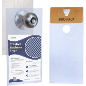TidyFriend Plastic Door Hanger Bags 6.5" x 14.5"(1000 Pack) - Door Knob Hangers for Outdoor Protects Flyers, Brochures, Notices, Printed Materials - Waterproof and Secure