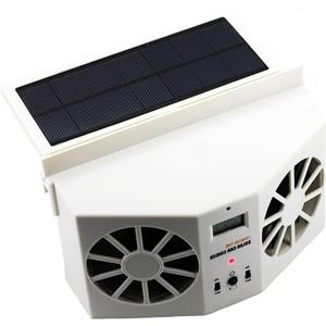 Car Solar Powered Exhaust Fan, Air Flow Window Fans, Solar Powered Exhaust Fan 2W (White)
