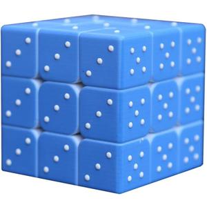 Speed Cube 3x3x3 3D Relief Effect Braille Magic Cube Puzzle,IQ Games Puzzles Special for Blind, 5.6cm