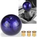 EZAUTO WRAP Marble Purple Auto Car Shift Knob Round Ball Weighted Manual Gear Stick Shifter Adapter JDM Universal