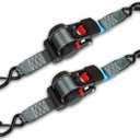ANLULOAD 2 Pack Retractable Ratchet Straps (2in x 14.7ft),Cargo Strap Tie Downs for Trunk, Garage Motorcycles, Atvs,Trailers-WLL1,653lb,BS:3,307 lbsBlack