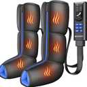 Air Compression Leg Massager with Heat for Foot & Calf Fast Recovery | Sequential Legs Recovery System for Circulation, 9 Intensity, 6 Modes, 3 Heat, for Lower Calf Soothe Aches & Daily Relaxation