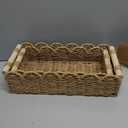 CubesLand Toilet Paper Storage Basket, Scalloped Edge Shelves Basket for Organizing for Over Toilet Tank Storage, Home Decor Baskets for Shelf, Countertop, Living Room, Bedroom, Handwoven, Neutral