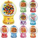 Valentines Day Cards for Kids School, Valentines Bubble Gum Machine Candy Cards DIY Exchange Gifts Set with Plastic Dome for Boys Girls School Party Supplies, 24 Pack, Not Included Candy (Pink)