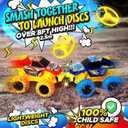 Team Power Monster Truck Toys Drone Warrior, Disc-Launching 2-Pack 5.2" Battle Trucks with Pull-Back Motors, Age 3, 4-7 and Above for Boys & Girls