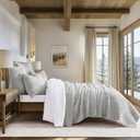 Stripe Channel Luxury Velvet Quilt Set Queen Size, Frost Gray
Ultra Soft Velvet Bedding Set, Lightweight Comforter, Oversized Bedspread Coverlet for All Season, with 2 Matching Shams