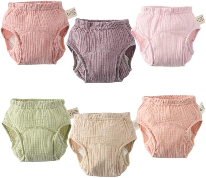 Baby Training Underpants, Soft Cotton Muslin Absorbent Potty Training Underwear for Baby Girls, 1T