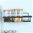 LIFKOME 2pcs Wall Mount Shower Organizer Shelf with Hooks Punch Bathroom Storage Rack for Toiletries Heavy-Duty Construction Easy Installation Suitable for Shower Room and Kitchen