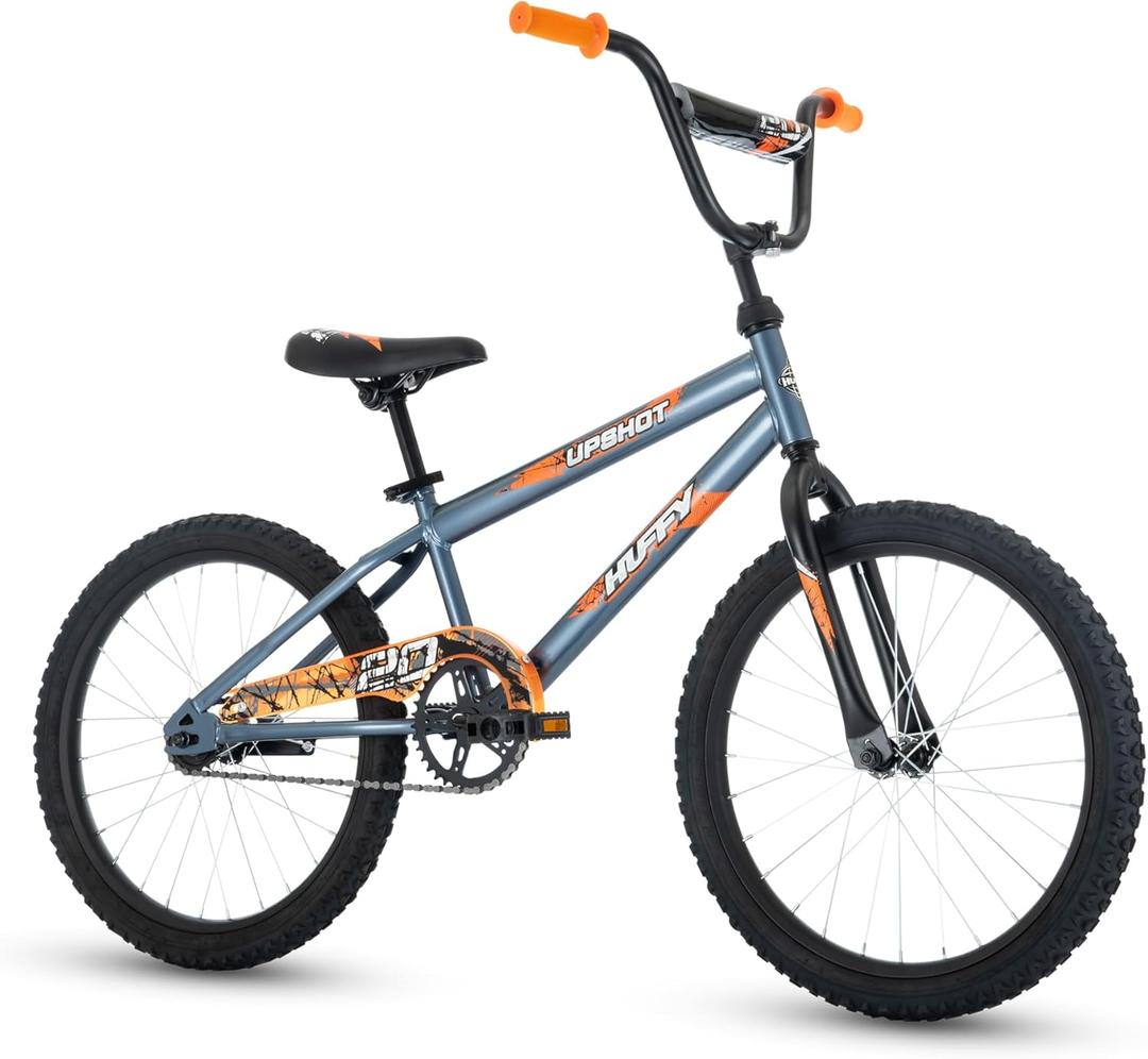 Huffy Upshot 12/16/20 Inch Boy's Bike for Kids, Removable Training Wheels, BMX Design, Designed for Growth, Durable Construction, EZ Build Assembly (Gray)