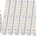 LDOPTO Battery Operated Lights with Remote Wireless Dimmable Under Cabinet Counter Lights for Kitchen LED Closet Lights with Timer for Kitchen Shelf Hallway Stairs,Multiple Colors 6 Pack
