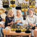 3 x 9 Pcs 50th Birthday Decoration for Men Women 50th Birthday Table Decorations Cheers to 50th Birthday Honeycomb Centerpieces Table Topper Black and Gold 50th Birthday Party Favors