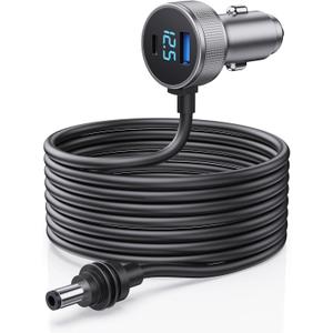 Starlink Mini Cable, 3 in 1 Starlink Mini Car Charger DC Power Cable+ Cigarette Lighter Adapter 12V-48V with Digital Display, Durable USB C PD 40W and USB A 35W Ports for Trucks and Cars (13.1FT)