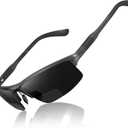 SKYOAK Sports Bifocal Reading Sunglasses Men Wrap Around UV 400 Protection Aluminum Frame Glasses Spring Hinge Semi Rimless Sun Readers Built In Driving/Running/Fishing Gunmetal, 3.0