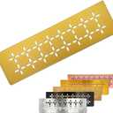 12 Inch Frosted Golden Aluminum Material Shower Niche Shelf Rectangular Bathroom Niche Shelf with Floral Design Fits Prefabricated Tile Niches 1 Pack, 12 x 3.4 x 0.16 inches