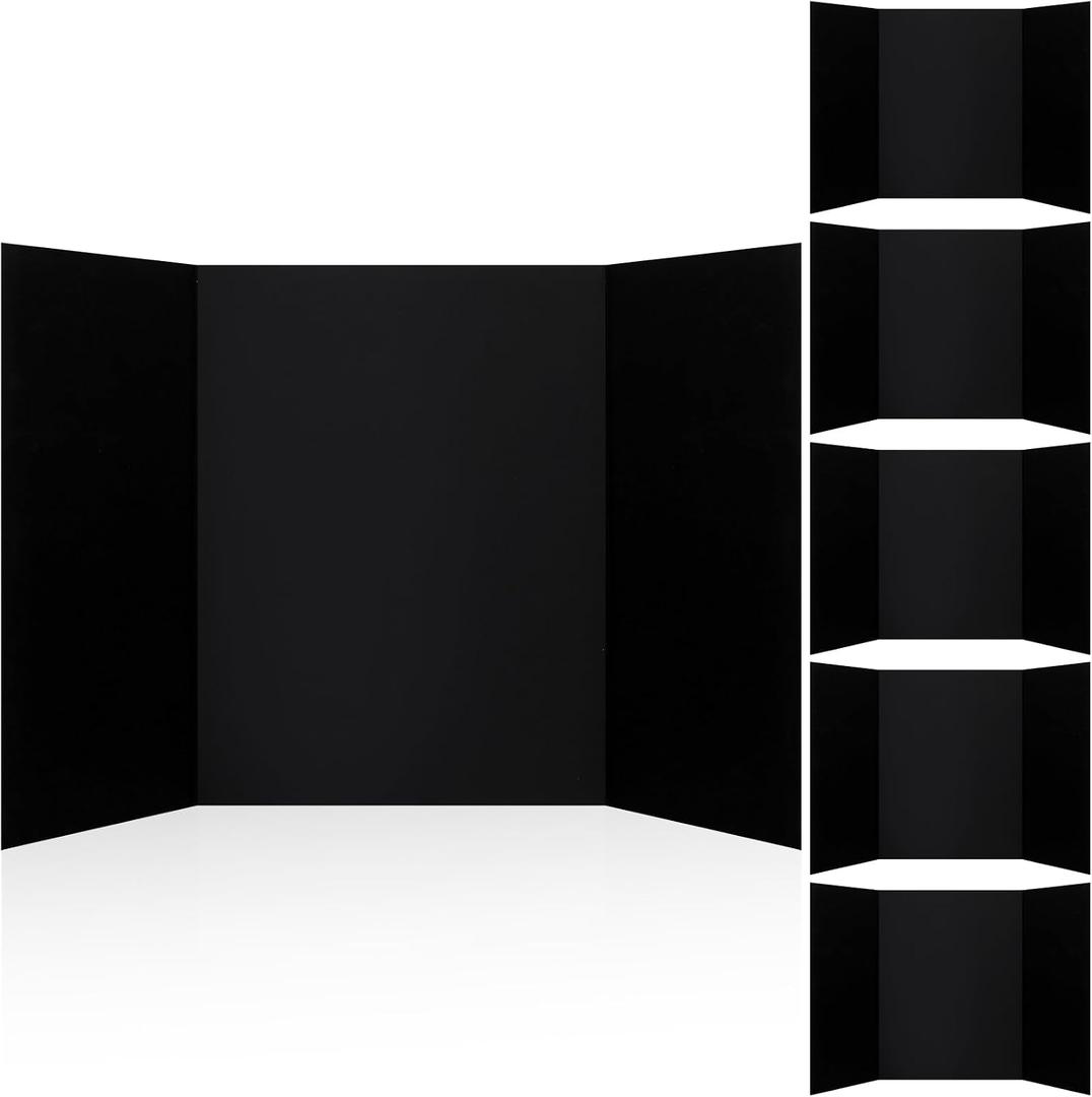 6 Pack Back to School Decorations Black Trifold Display Boards 24" x 16"