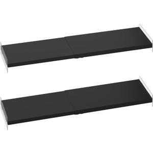 Expandable Closet Tension Shelf, Metal Storage Rack Organizer DIY Divider Separator for Cabinet Wardrobe Cupboard Kitchen (2 Pack, W:7.87" x L: 17" to 31")
