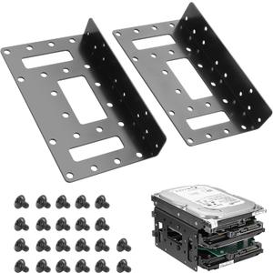 YAODHAOD 2.5" to 3.5" SSD/HDD Mounting Bracket, Up to 4 2.5 "SSDs Metal Mounting Bracket Internal Hard Drive Mounting Bracket Tray for PC/NAS/Server (2PCS)