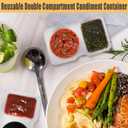 20Pcs Double Compartment Condiment Container, 2 Compartment Portable Reusable Snack Containers with lids, Used for travel Condiment Salad Dressing Meal Prep Containers
