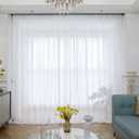 ABCHOME Sheer White Curtains 84 Inches Long Window 2 Panels Sheer Curtains 15 Colors Clear White Beige Grey Purple Pink Size 63 72 95 108 145 Long Inch Bedroom Children Living Room Yard