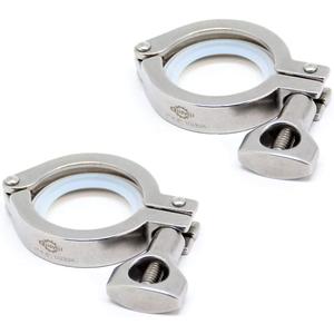 QMINOX TC 1.5" Tri Clamp with Wing Nut Stainless Steel 304 Heavy Duty Sanitary Clover Clamp Single Pin with Silicone Gasket (3-pack)