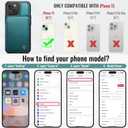 Vinich for iPhone 15 Wallet Case with Card Holder, RFID Blocking Credit Slots Kickstand Shockproof Phone Cover Fit for iPhone 15 6.1" Bluish Green