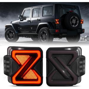 Dynamic LED Tail Lights Compatible With 2007-2018 Jeep Wrangler JK