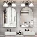Wall Mounted Mirror, Arched Wall Mirror for Bathroom, 2 Pieces 24"x36" Arch Bathroom Mirror with Metal Frame, Black Vanity Mirror Decor for Mantle, Bedroom, Entryway, Living Room (24"x36" (2 pcs))
