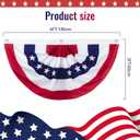 3x6Ft American Bunting Flags for Outside: 4th of July Decorations Outdoor USA Patriotic Pleated Half Fan Bunting Flag for Porch Banner Decor 4 pack