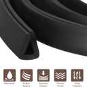 uxcell U Channel Edge Trim, 16.4ft Length Rubber Guard Seal Strip Edge Protector Flat Type Fit for 5mm Edge, (23/64" W x 7/16" H) Black