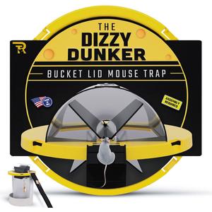 RinneTraps | Dizzy Dunker Bucket Lid Mouse Trap | Made in USA | Multi Catch | Humane | Indoor/Outdoor | (1 Pack