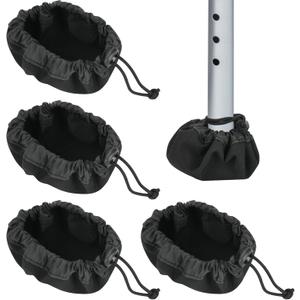 Beautyflier 4 Pack Walker Ski Glide Covers, Durable Pad Cover for Folding Walker Feet, Rollator Glider Accessories Fit Pad for Indoor and Outdoor Use, Slides Easily, Universal Fit, Black